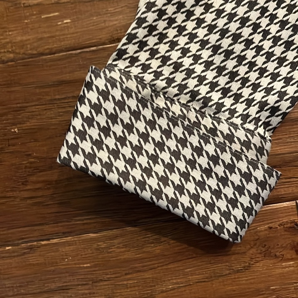 Chicos Button Down Black And Gray Houndstooth 3/4… - image 5